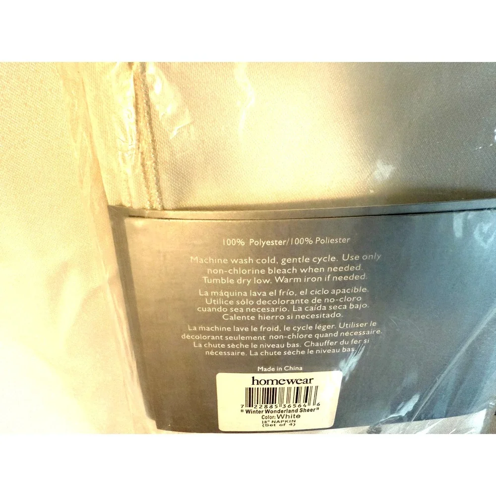 Lot Tablecloth‎ + Napkins Sam Hedaya 2006 Christmas Snowflakes Winter 100